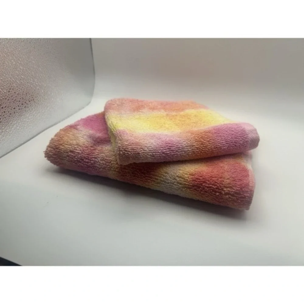 2-PC Hand Tie Dye Upcycled‎ Hand Towel & Wash Cloth